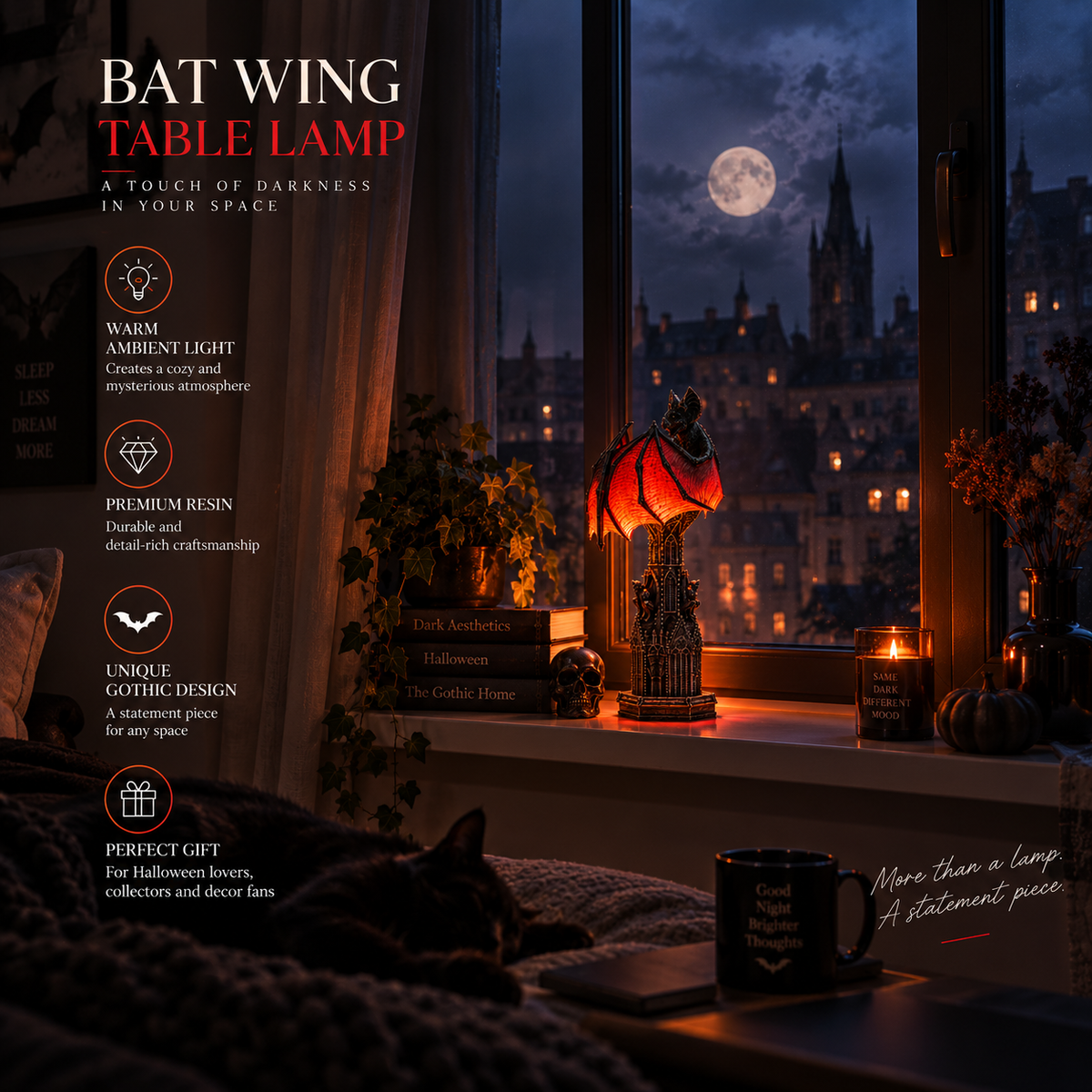 Bat Halloween Lamp By Adery