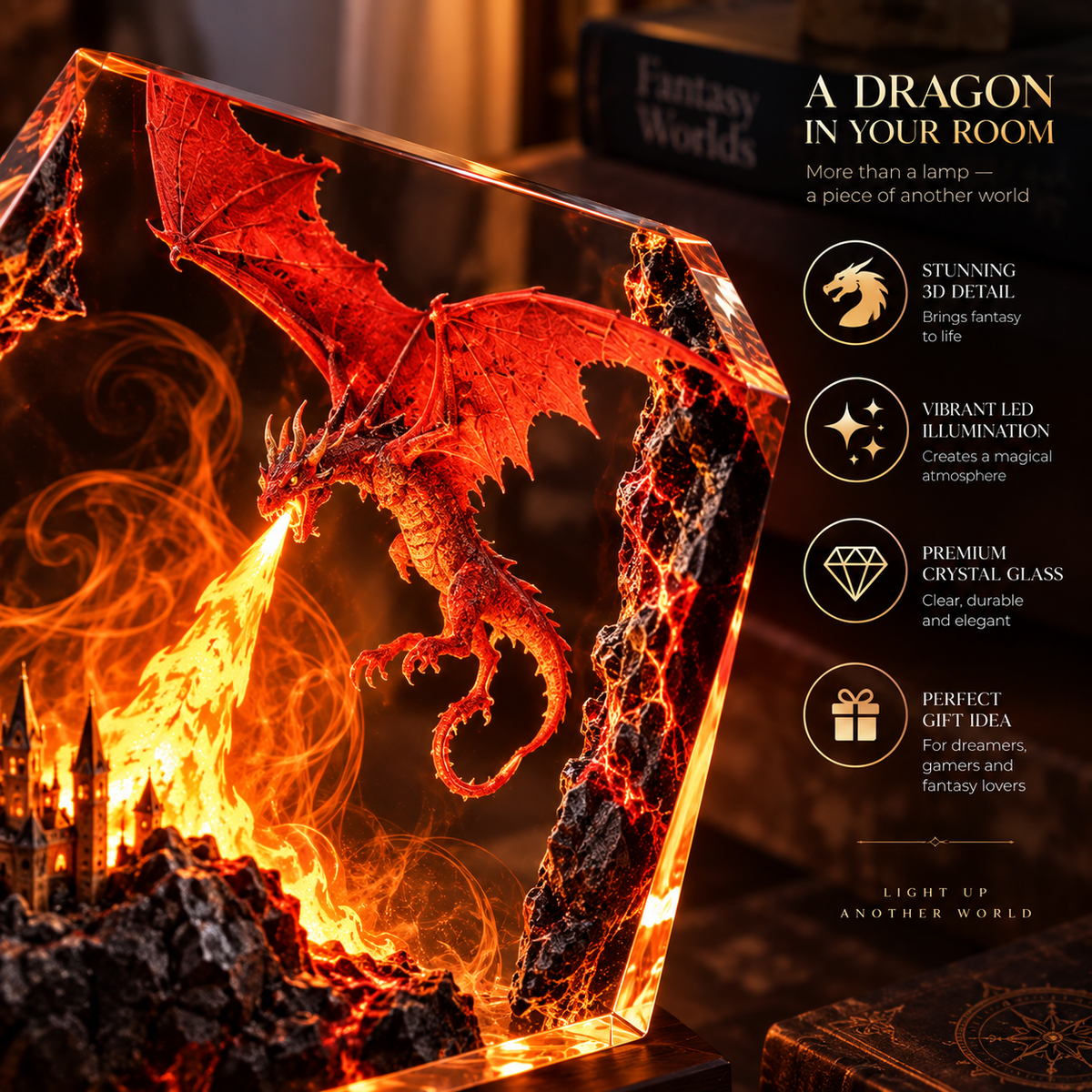 Fire Dragon Halloween Lamp By Adery