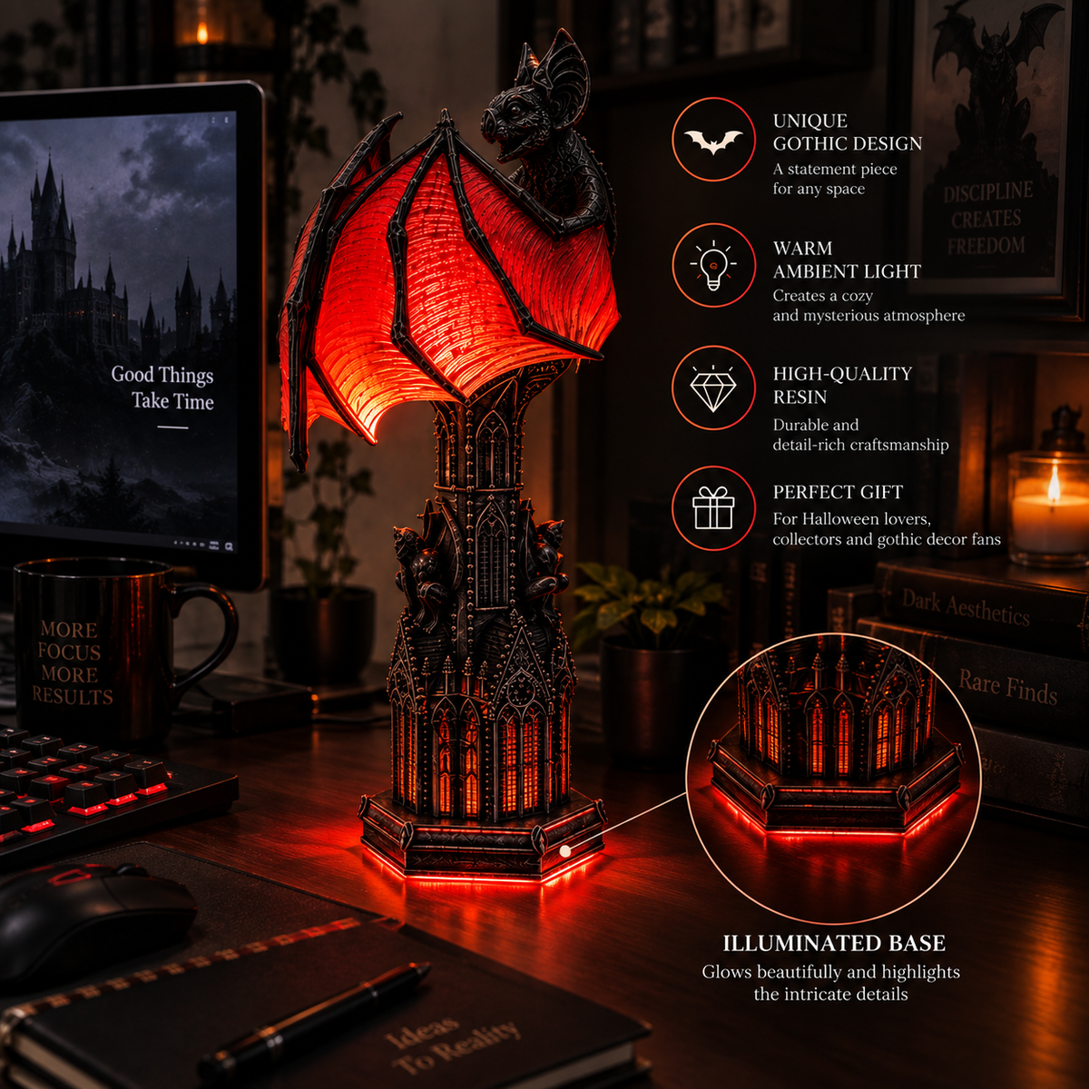 Bat Halloween Lamp By Adery