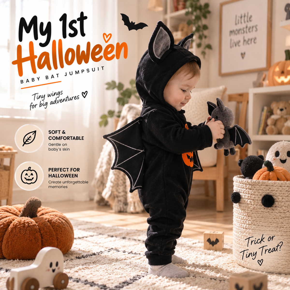 Baby Halloween Bat Costume By Adery
