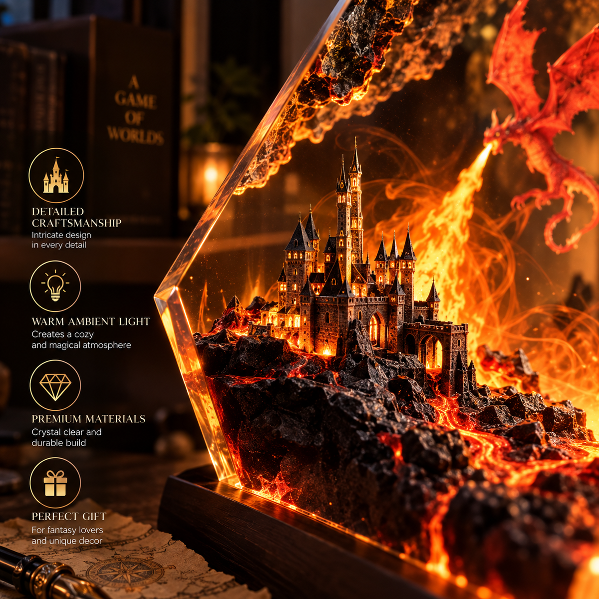 Fire Dragon Halloween Lamp By Adery