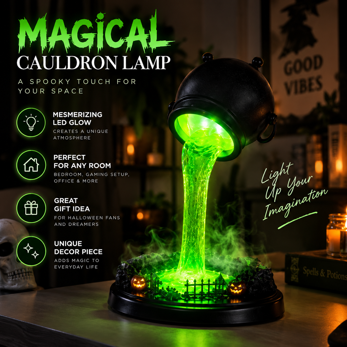 Witch Cauldron Lamp By Adery