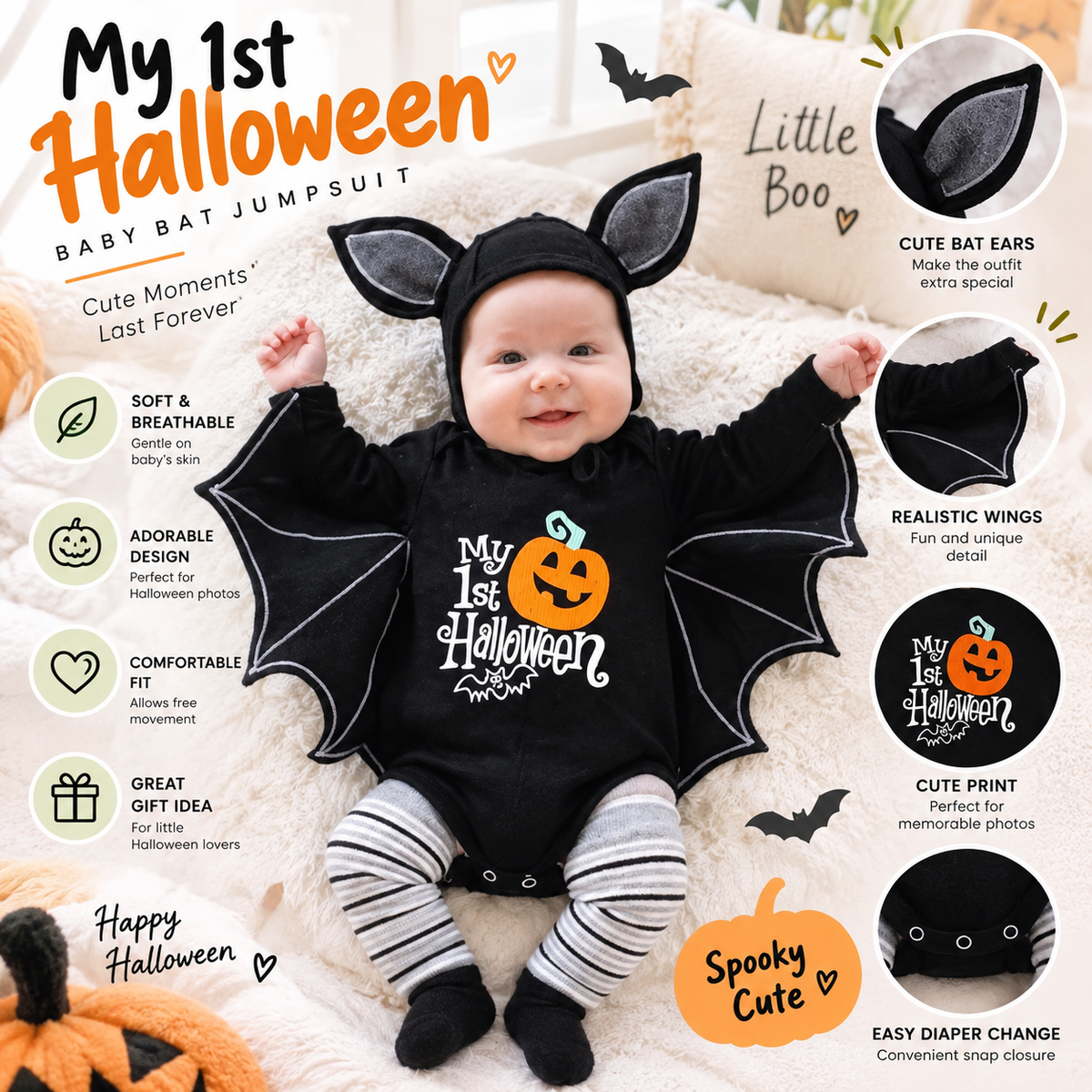 Baby Halloween Bat Costume By Adery